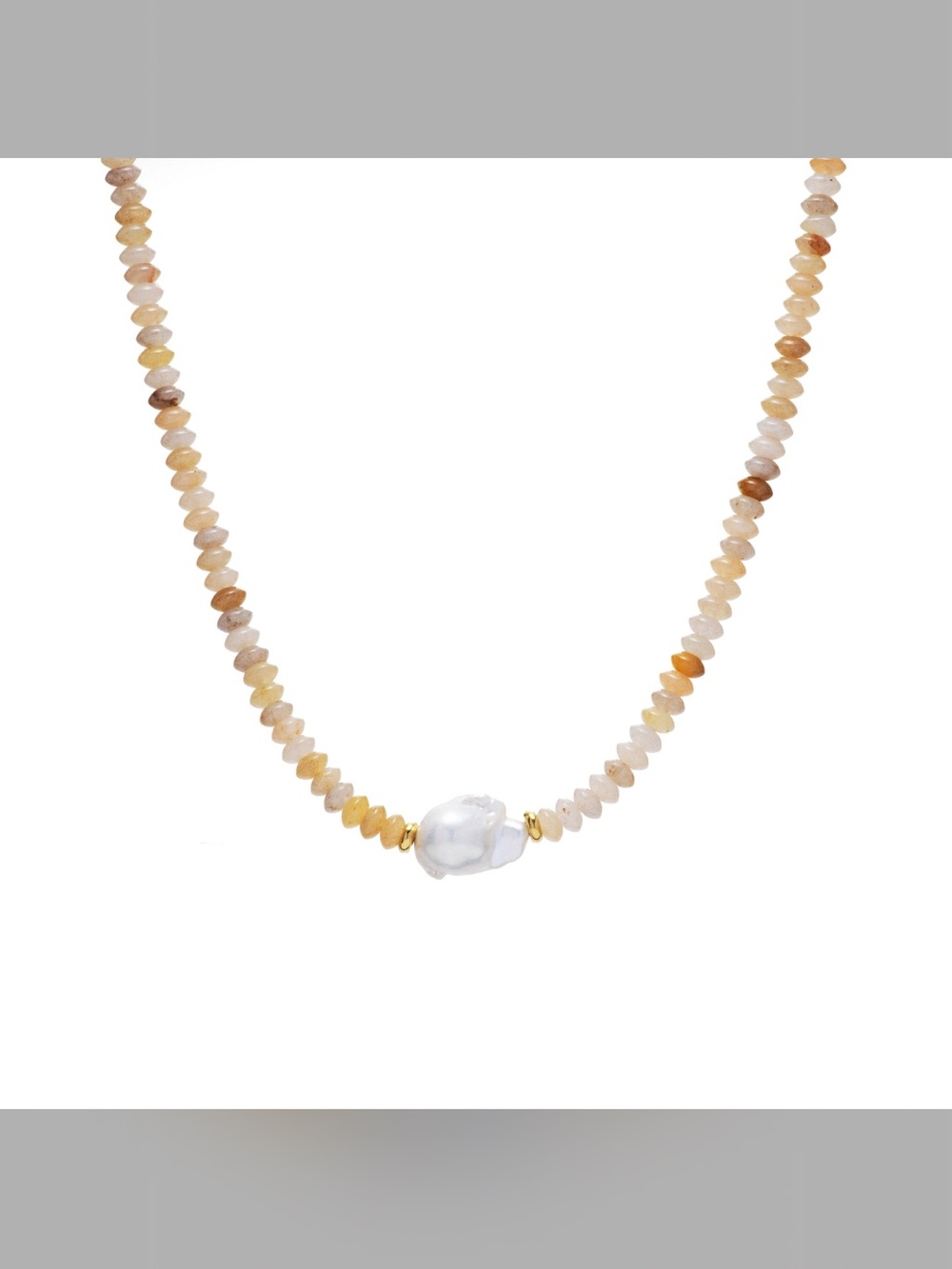 Mayamar Topaz Stones and Fresh water Baroque Pearl Necklace